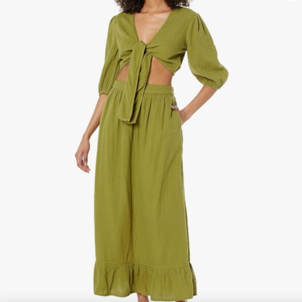 The Drop Women's Patria Gauze Pull-On Ruffle Hem Maxi Skirt - Picture 3 of 5